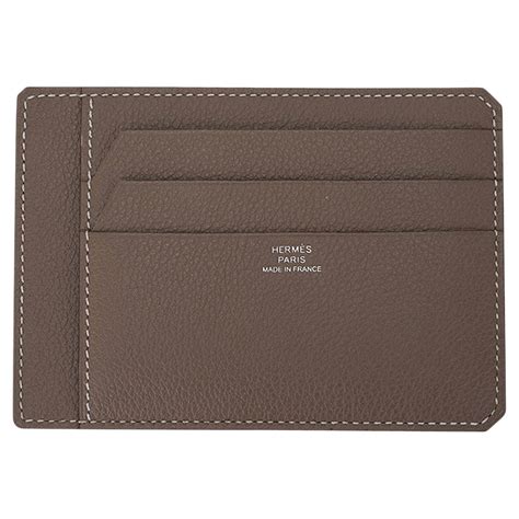 Hermes City 8CC Card Holder Etoupe Evercolor Leather 